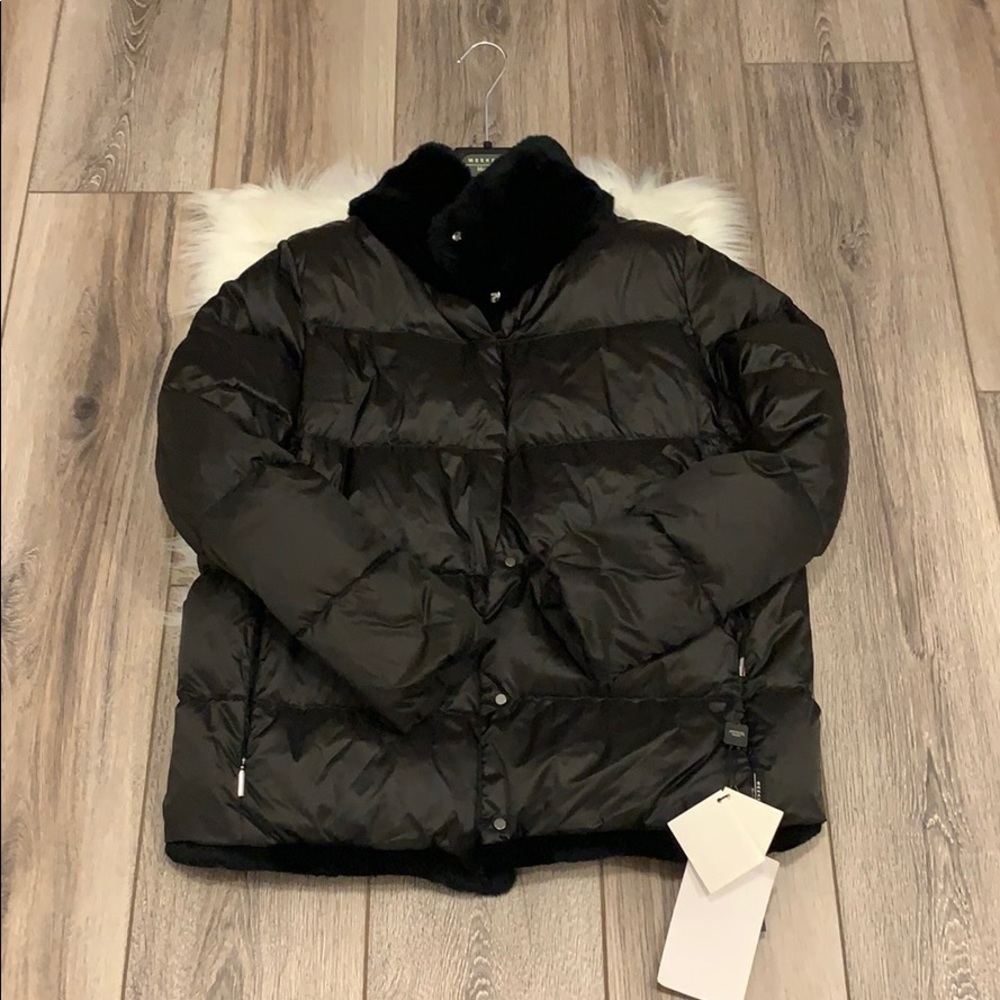 Children’s Weekend Maxmara Rabbit Fur Trim Jacket
